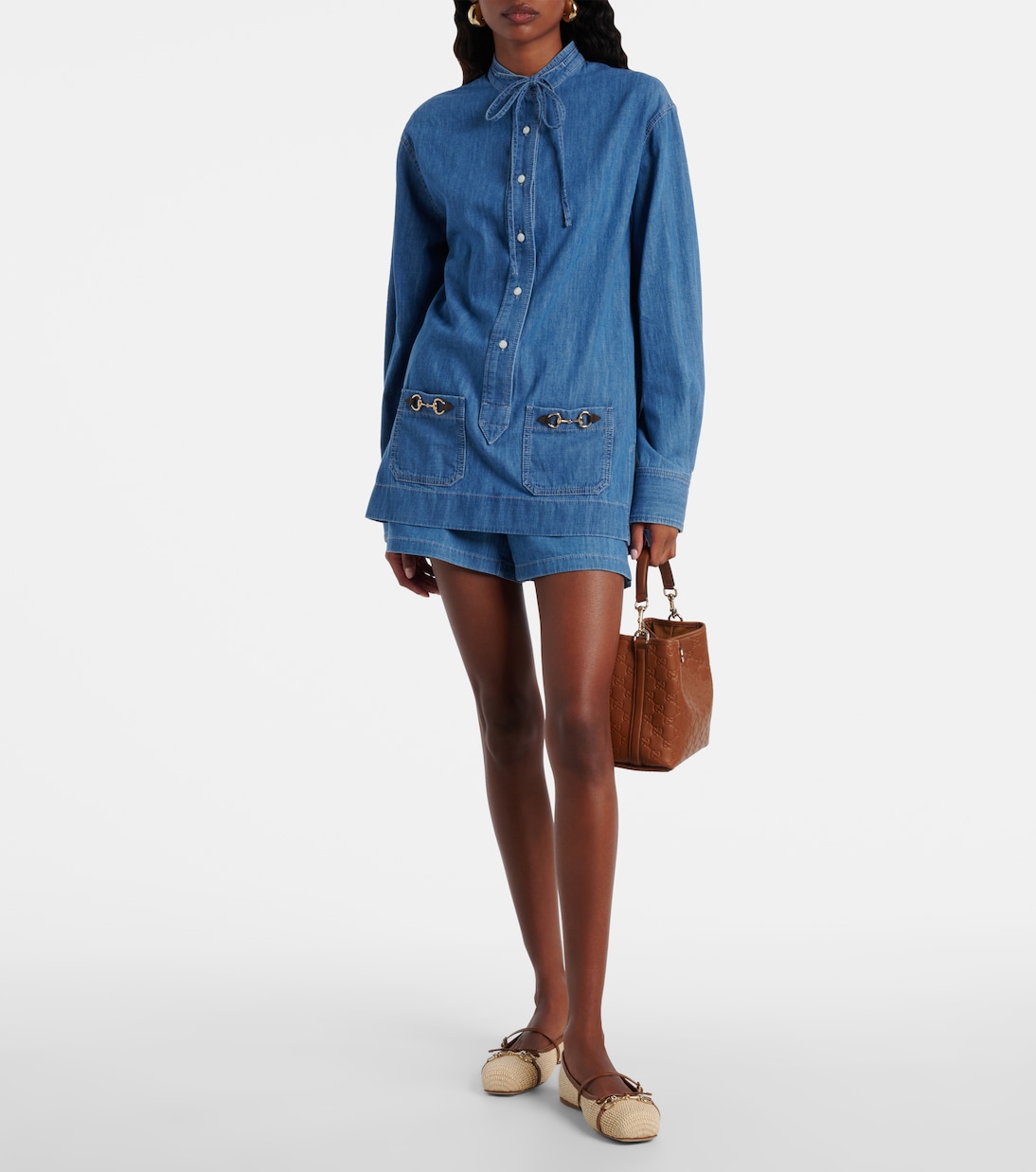 GG Emblem Small leather bucket bag | Gucci