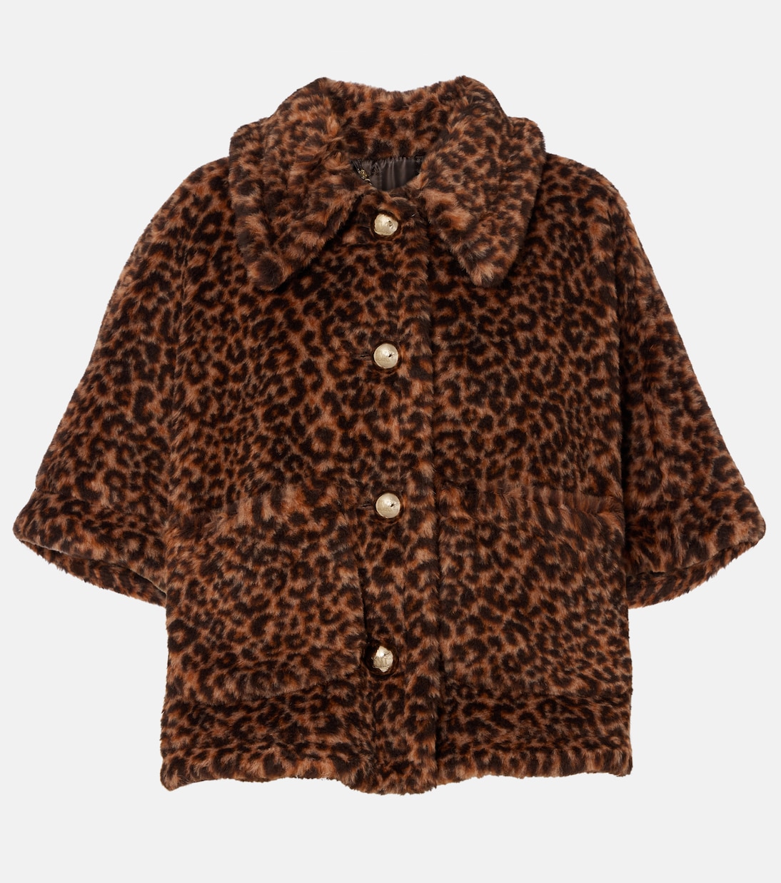 Cape en alpaga, laine et soie à motif léopard | Max Mara