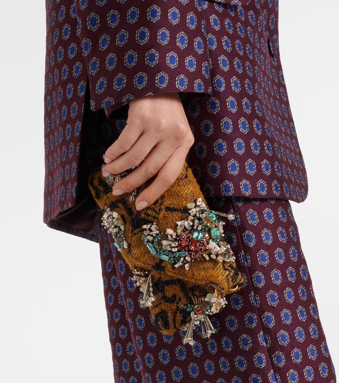 Clutch Small de jacquard adornado  | Dries Van Noten