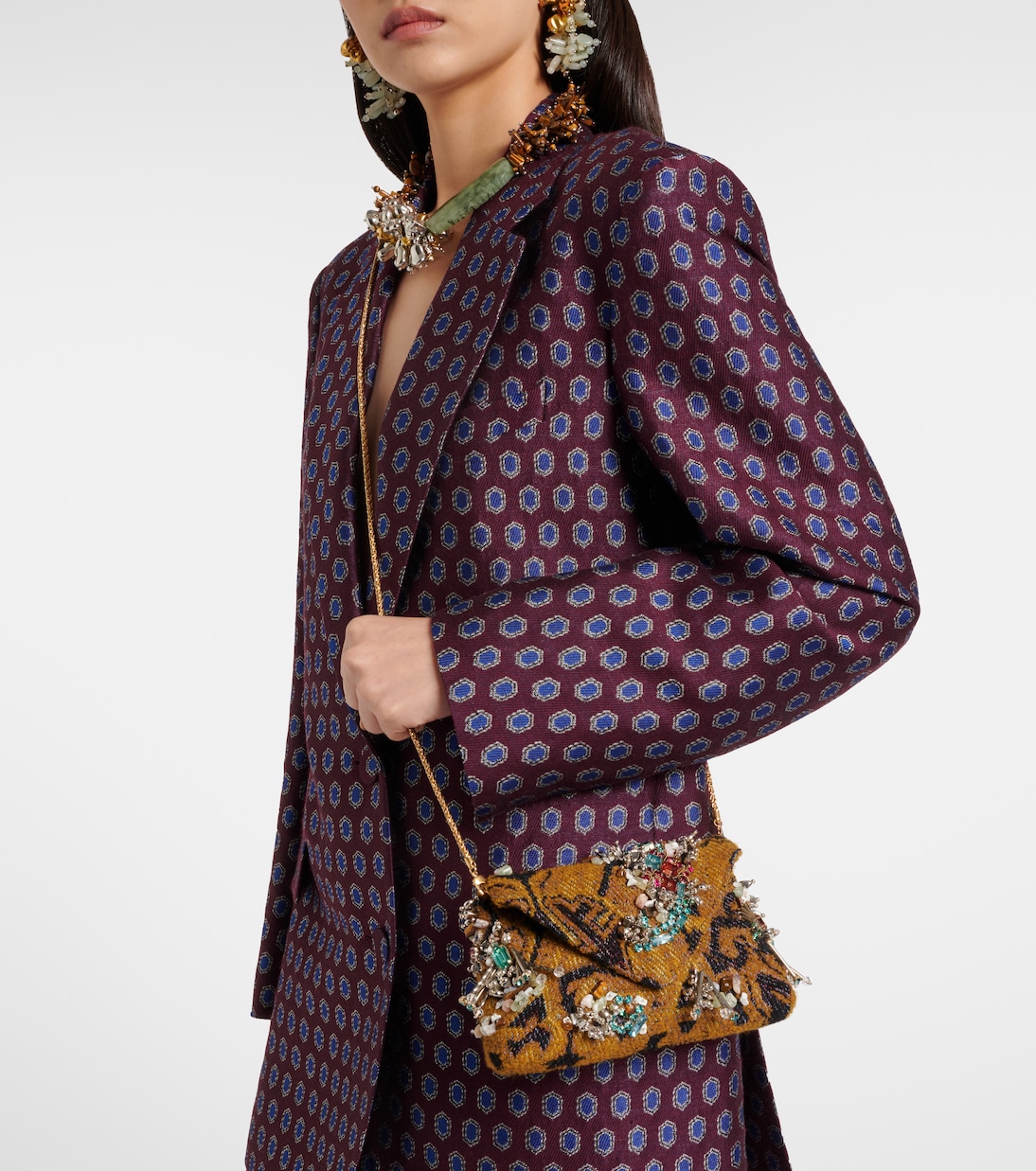Clutch Small de jacquard adornado  | Dries Van Noten