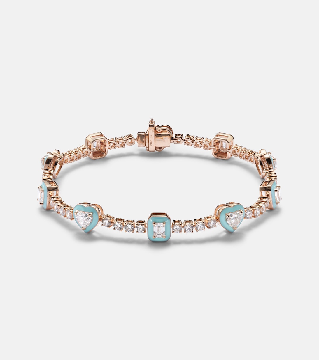 18kt rose gold and enamel bracelet with diamonds | Kamyen