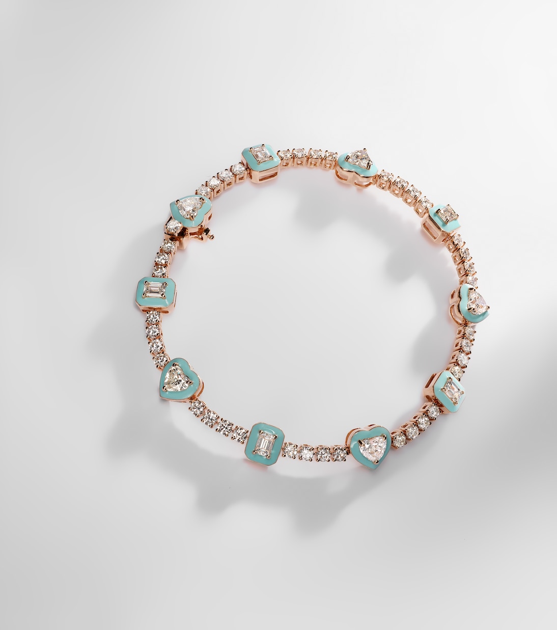 18kt rose gold and enamel bracelet with diamonds | Kamyen