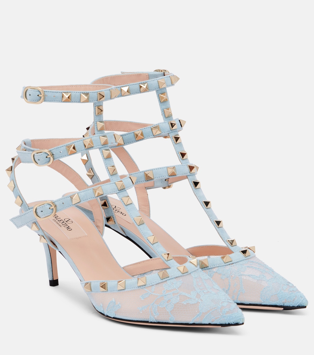 Pumps Rockstud 65 aus Spitze und Leder | Valentino Garavani