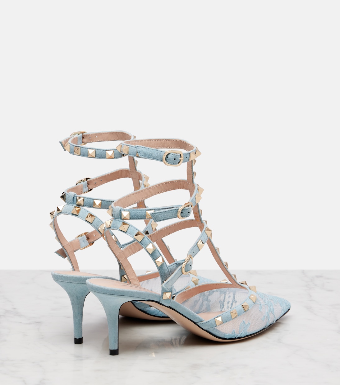 Pumps Rockstud 65 aus Spitze und Leder | Valentino Garavani
