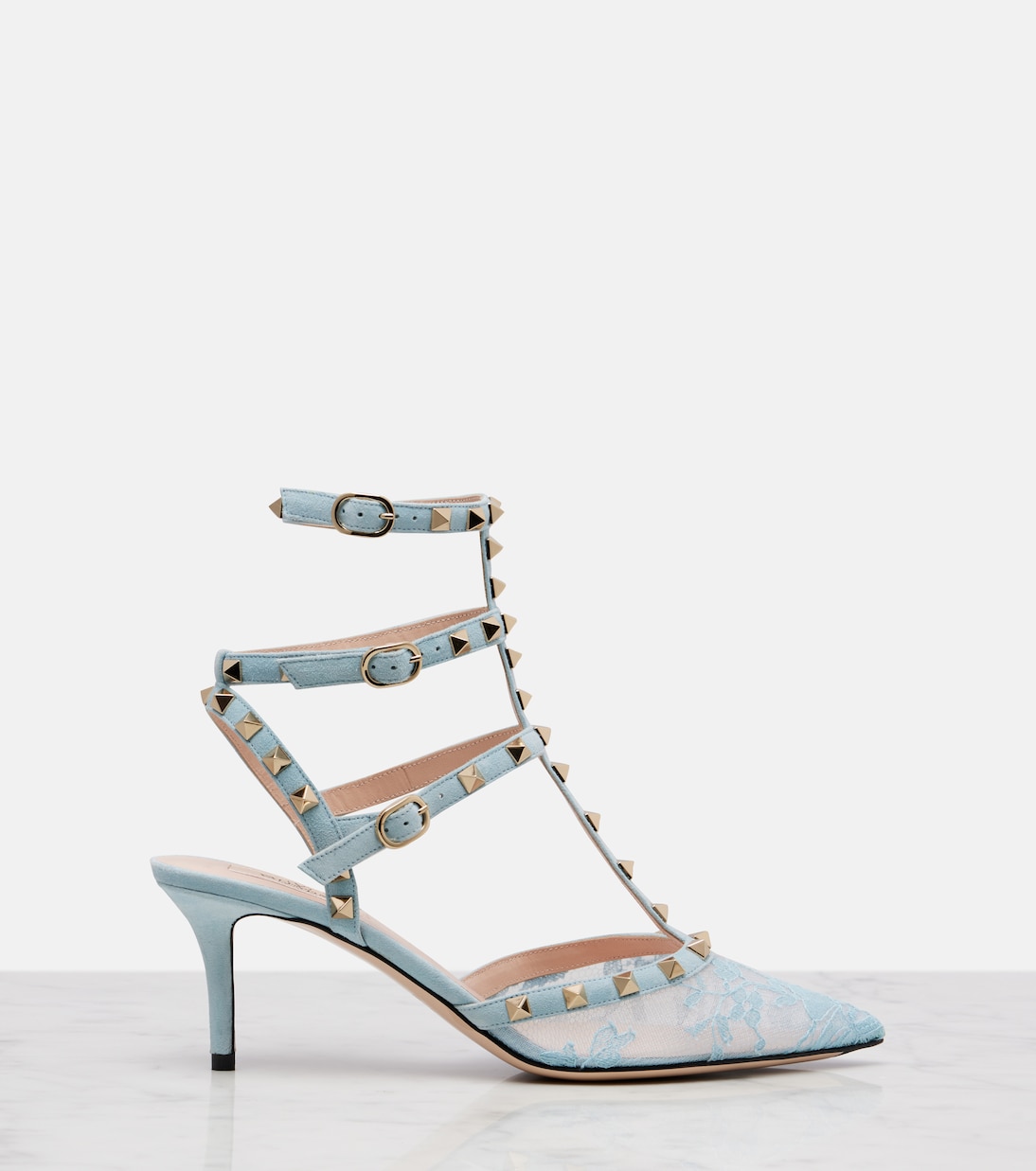 Pumps Rockstud 65 aus Spitze und Leder | Valentino Garavani