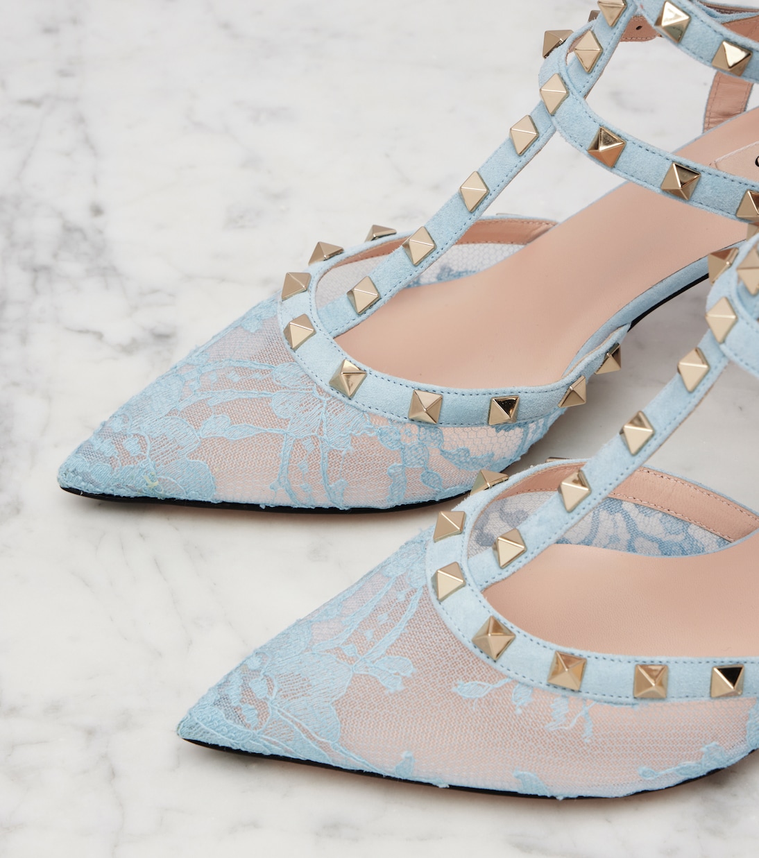 Pumps Rockstud 65 aus Spitze und Leder | Valentino Garavani