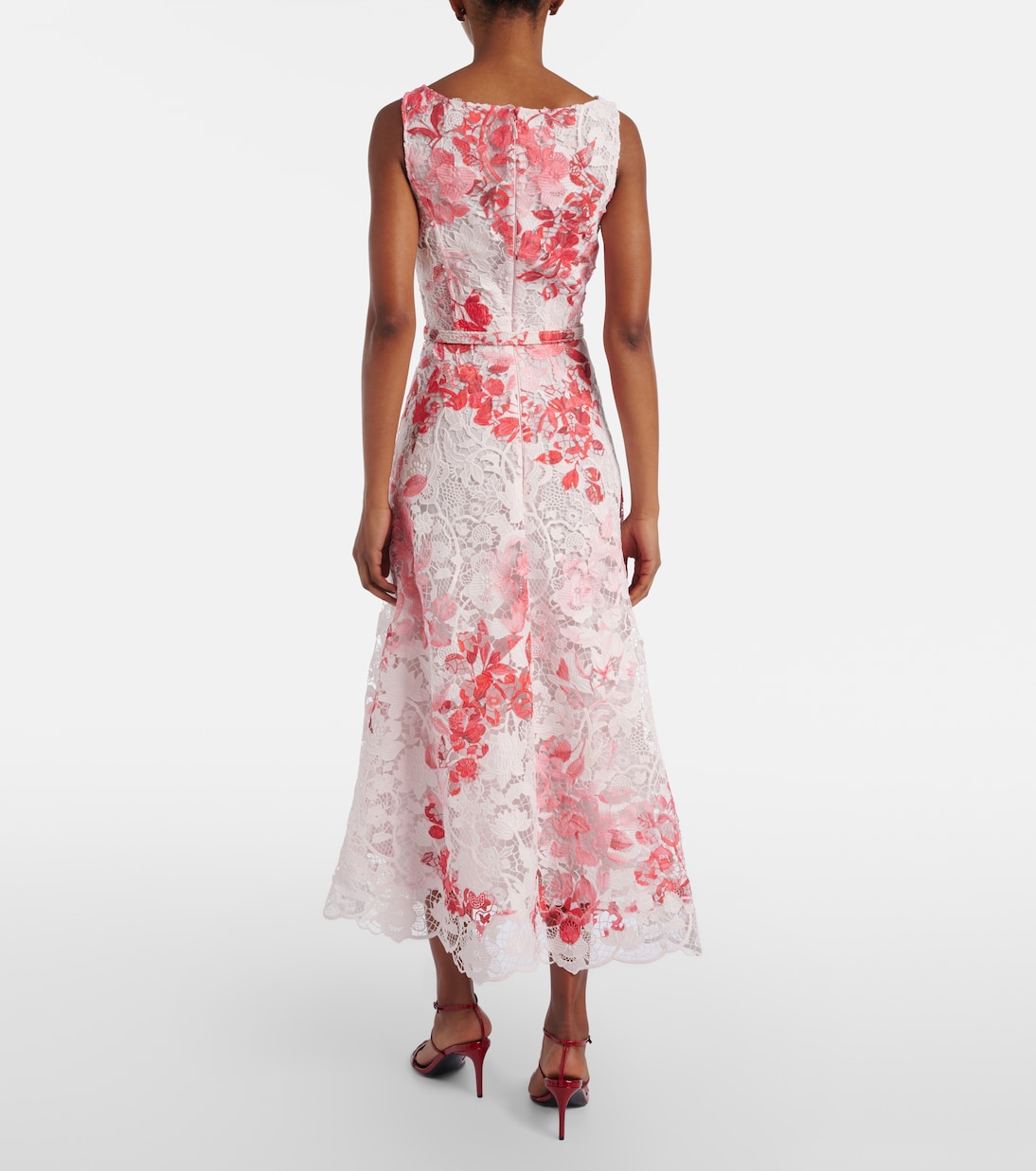 Robe midi à fleurs | Monique Lhuillier
