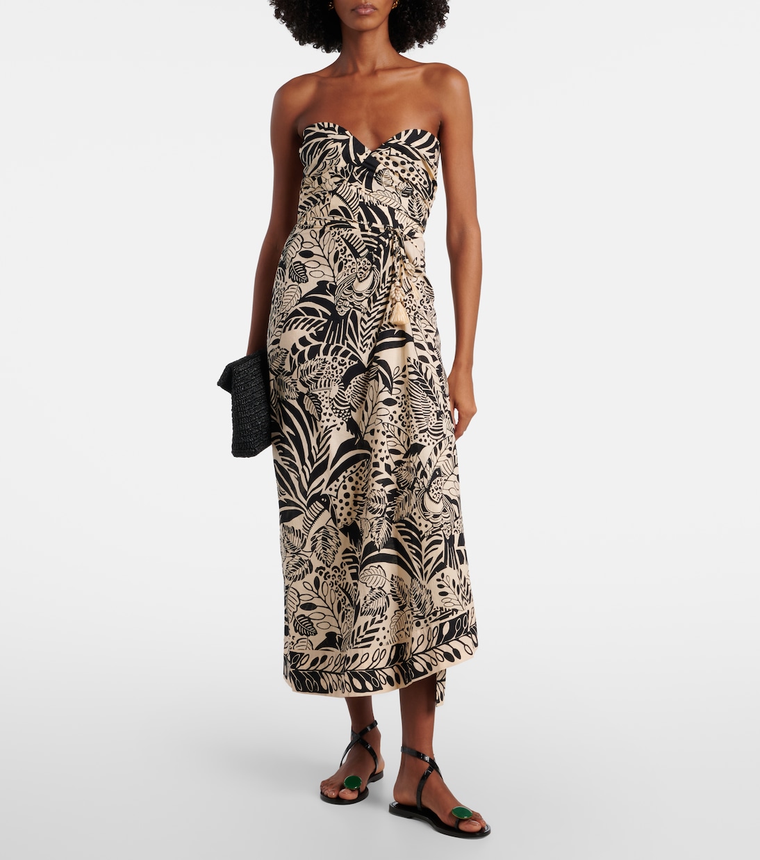 Vestido midi Collina de algodón estampado | Poupette St Barth