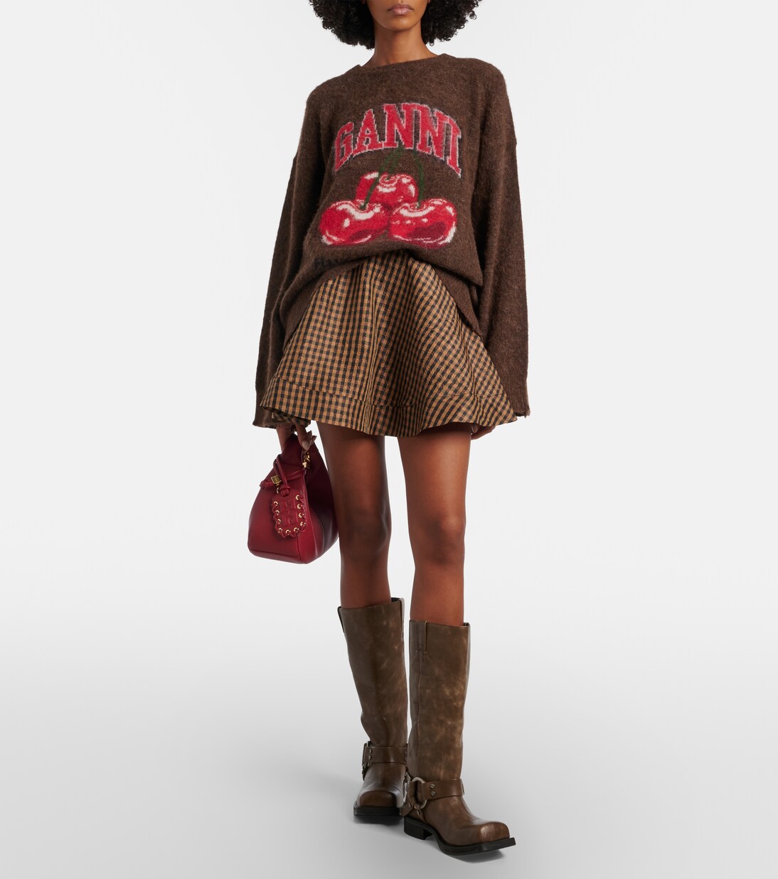 Printed alpaca and wool-blend sweater | Ganni