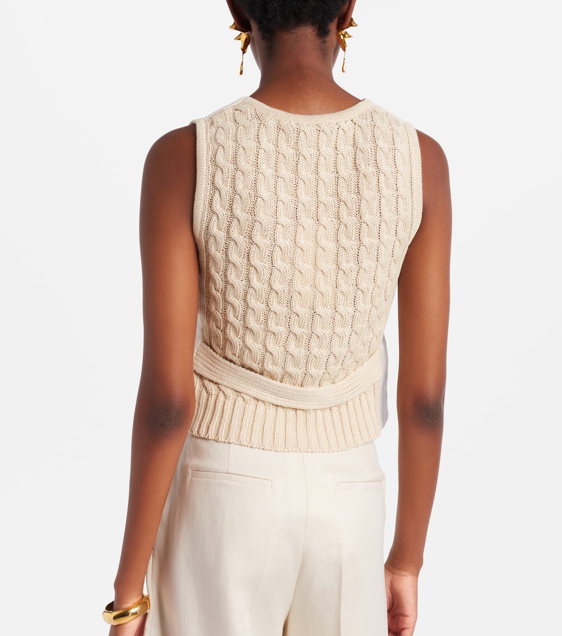 Calibri cable-knit linen vest | Max Mara
