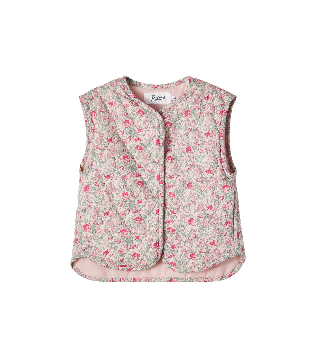 Gilet Elbie en coton matelassé à fleurs | Bonpoint