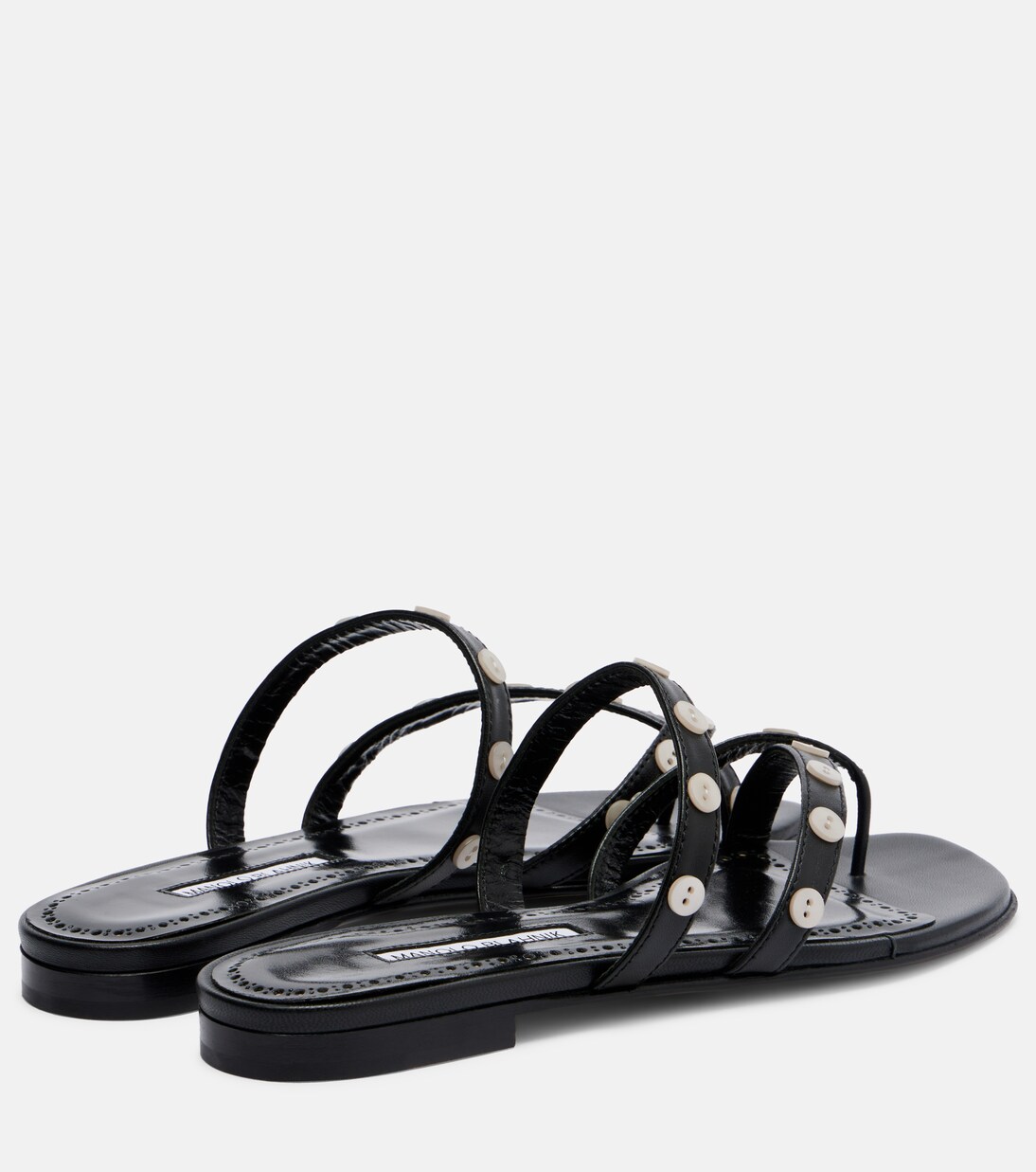 Tongs Irafli en cuir à ornements | Manolo Blahnik