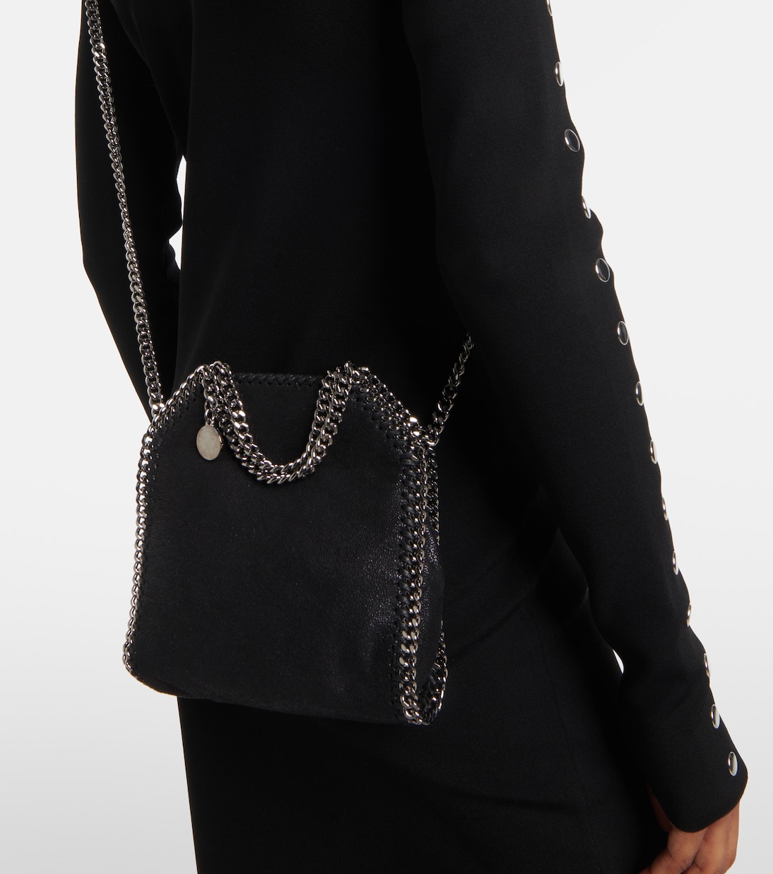 Falabella Tiny shoulder bag in black Stella Mc Cartney Mytheresa