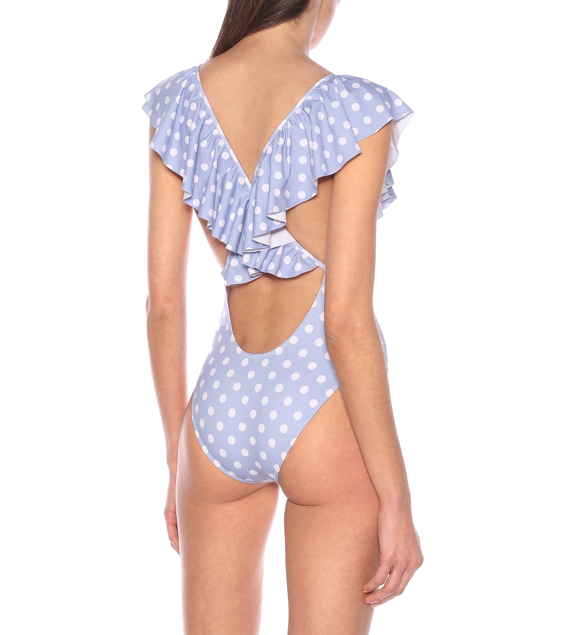 Ari ruffled dotted swimsuit | Caroline Constas