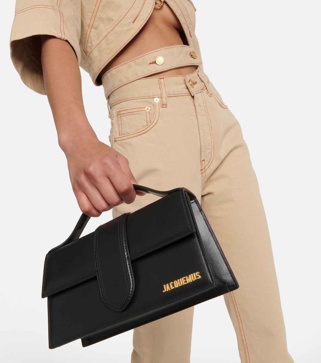 Le Bambino Large leather shoulder bag in black Jacquemus Mytheresa