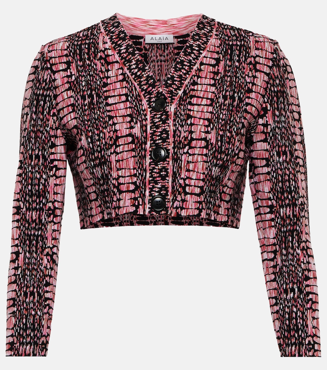 Cardigan cropped in jacquard | Alaïa