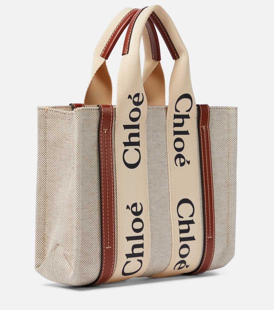 Borsa Woody Small in canvas e pelle | Chloé