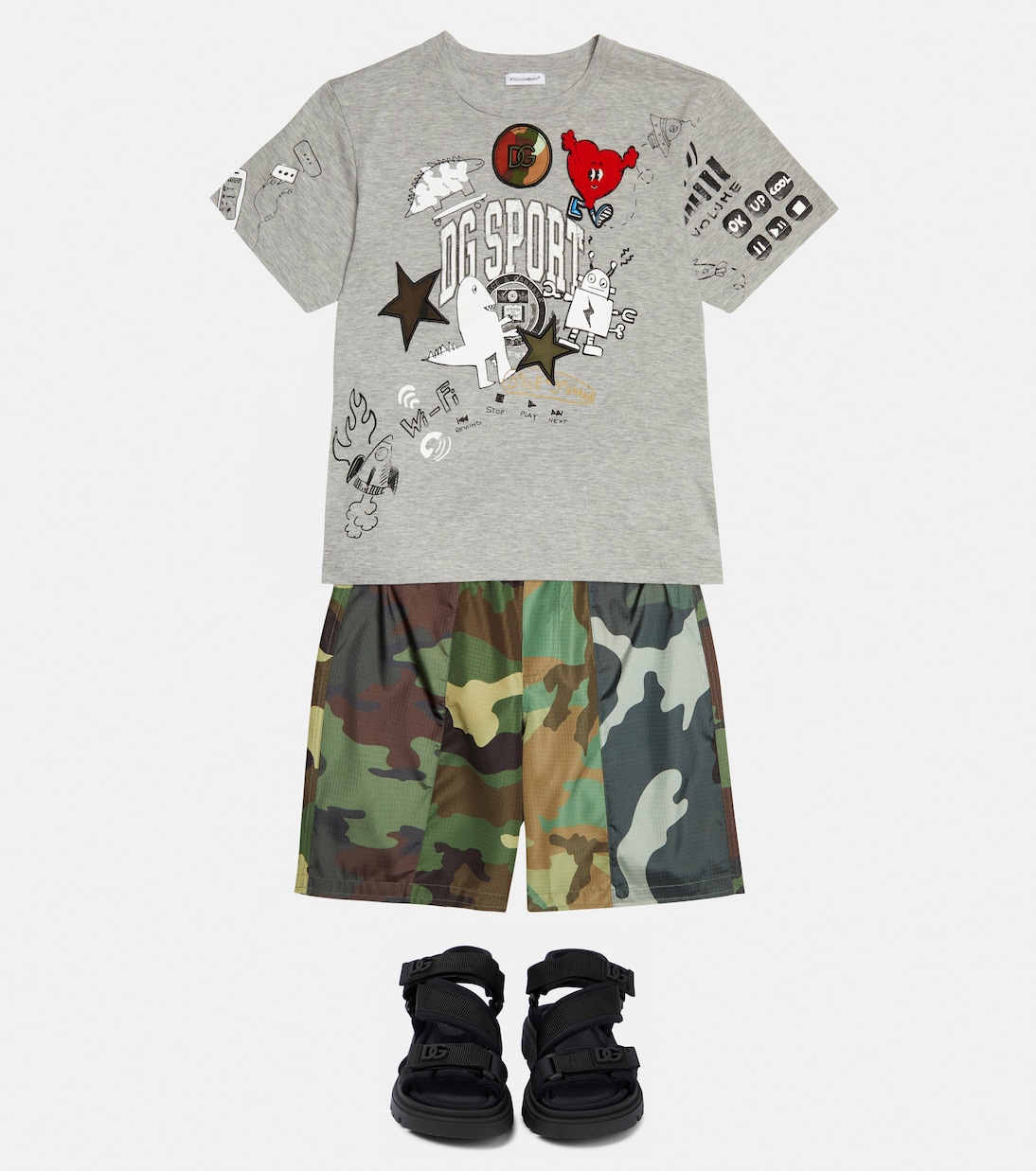 T-shirt imprimé en coton à logo | Dolce&Gabbana Kids