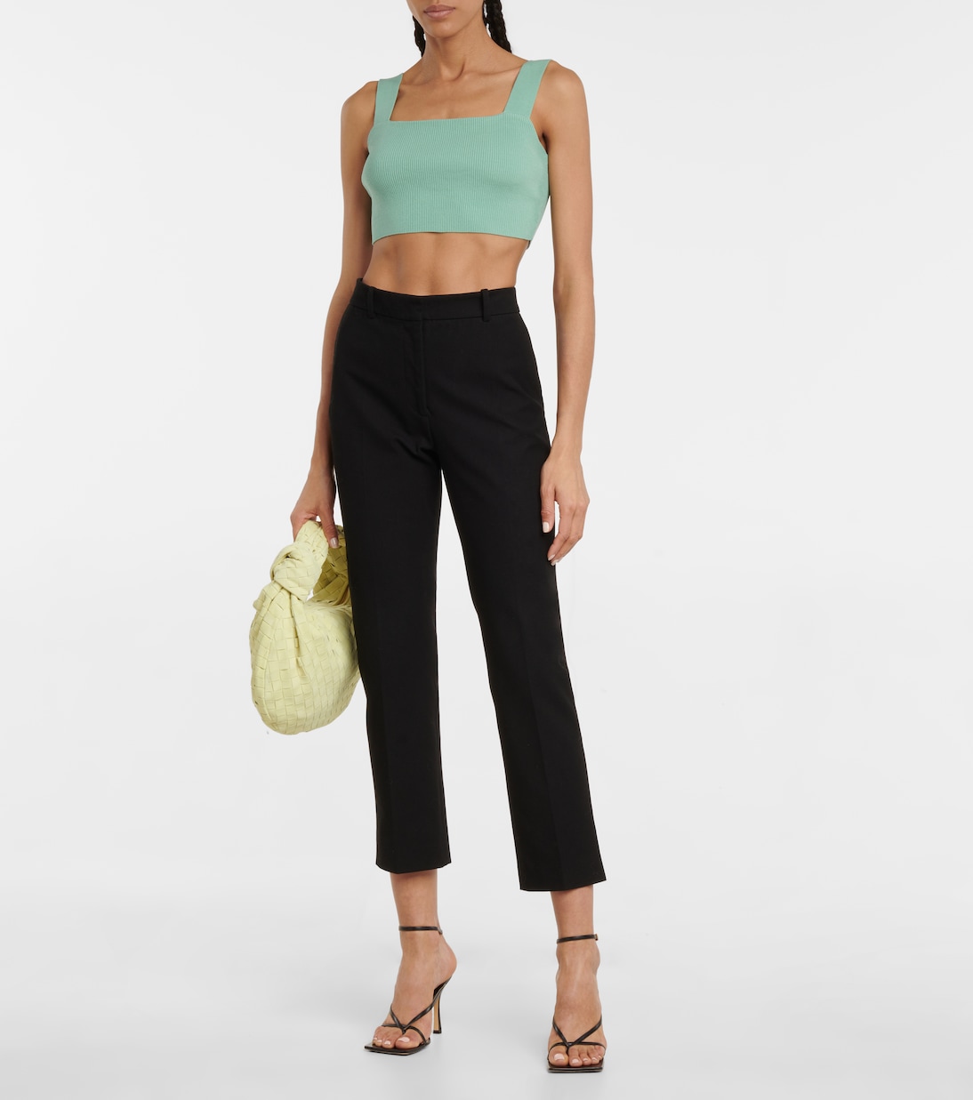 Crop top en mezcla de seda acanalado | Oscar de la Renta