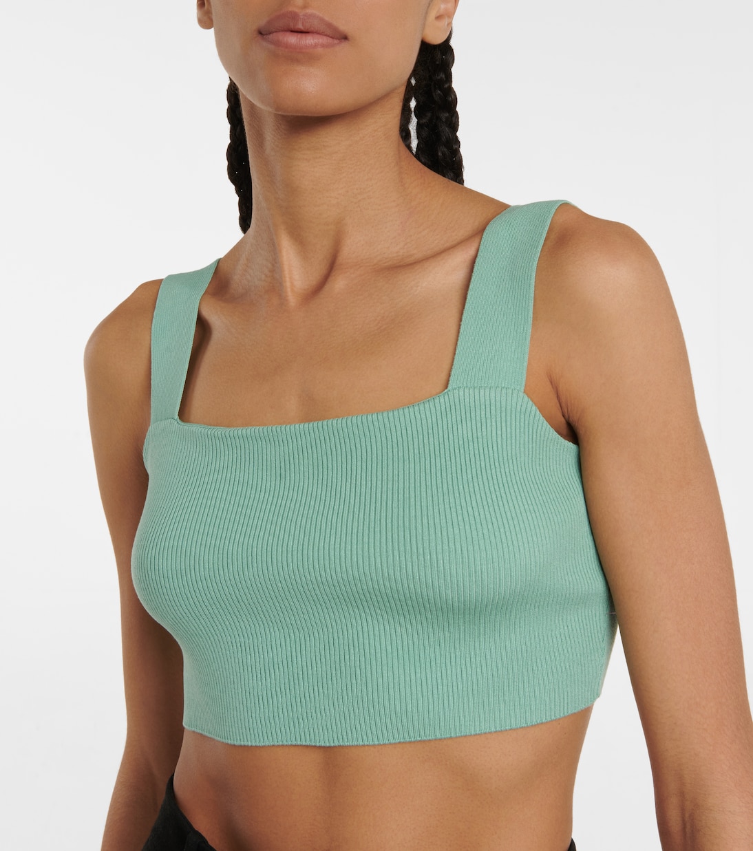 Crop top en mezcla de seda acanalado | Oscar de la Renta