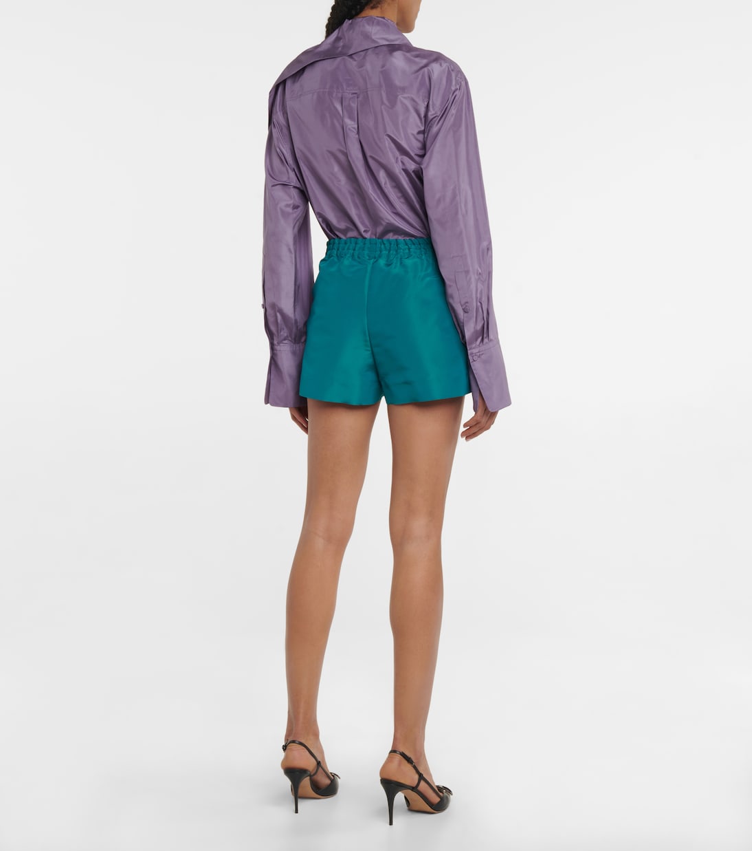 Shorts in faille di seta a vita alta | Valentino