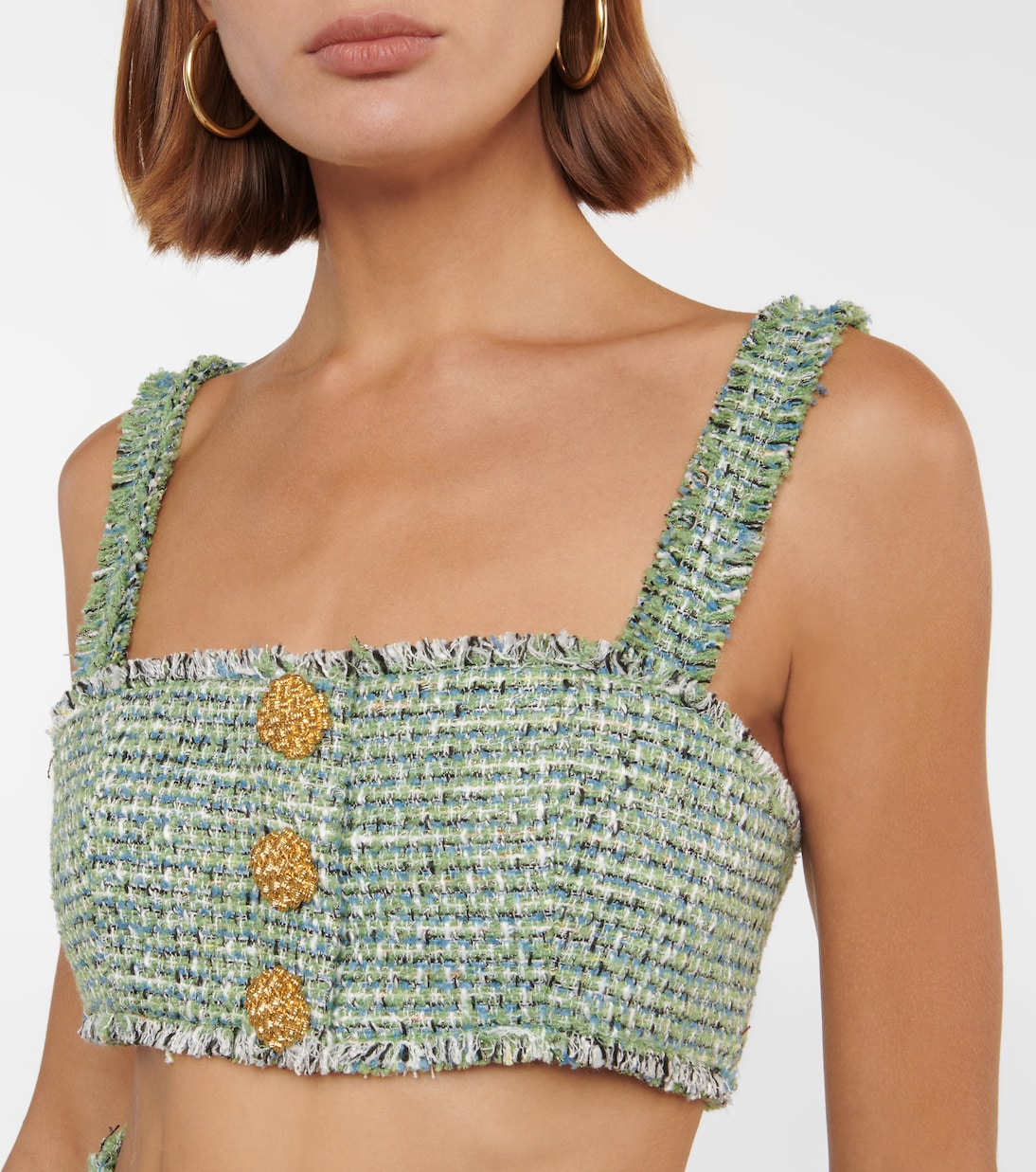 Verziertes Bustier-Top aus Bouclé | Self-Portrait