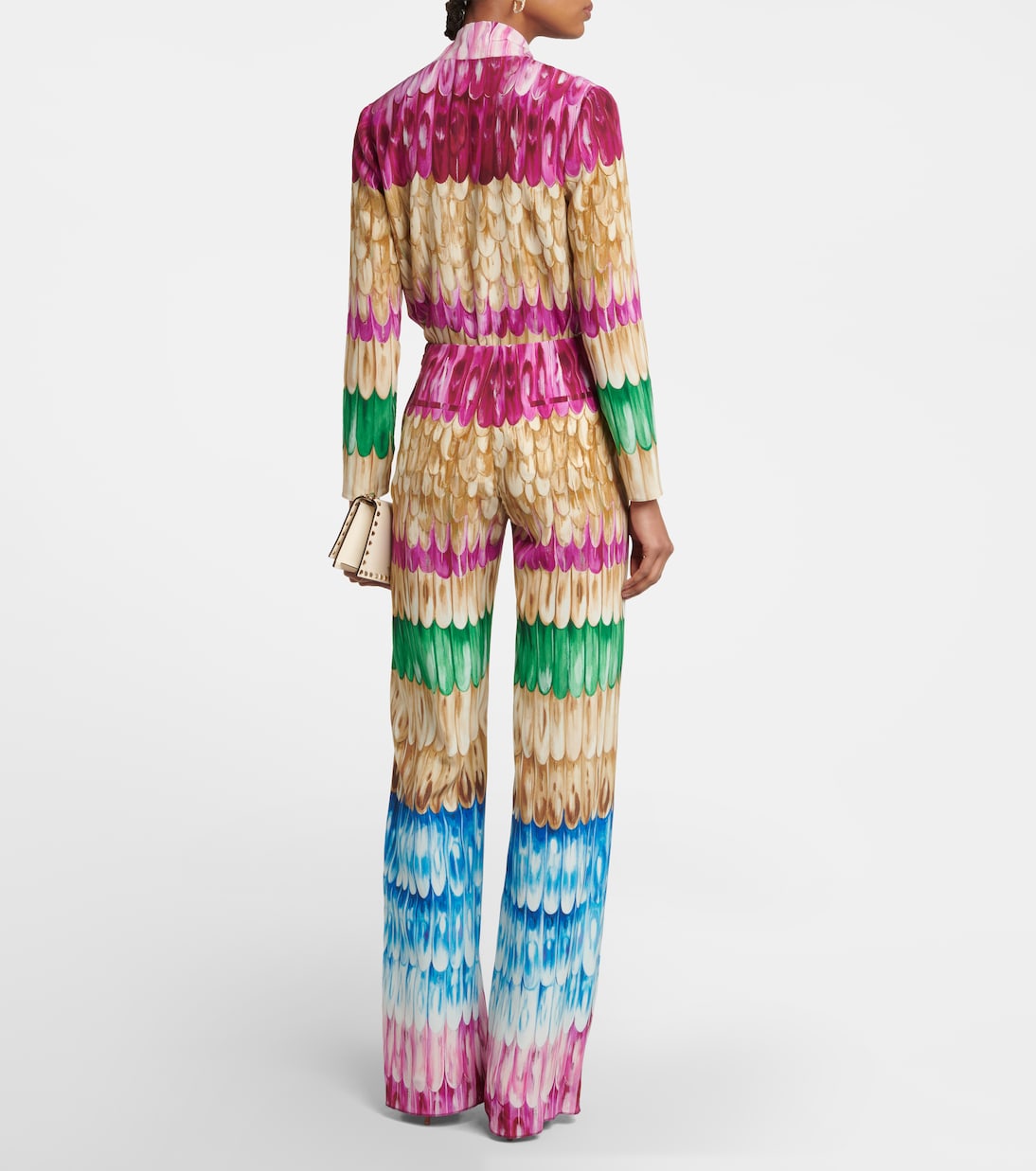 Pantalon ample imprimé en soie | Valentino