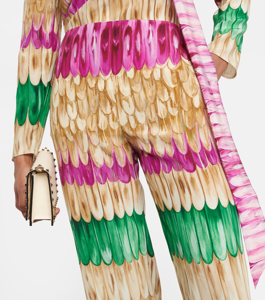 Pantalon ample imprimé en soie | Valentino
