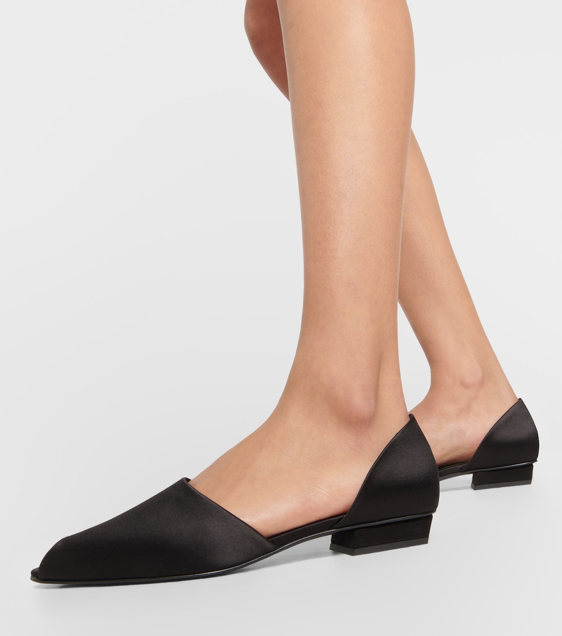 The Peep-Toe satin flats | Toteme