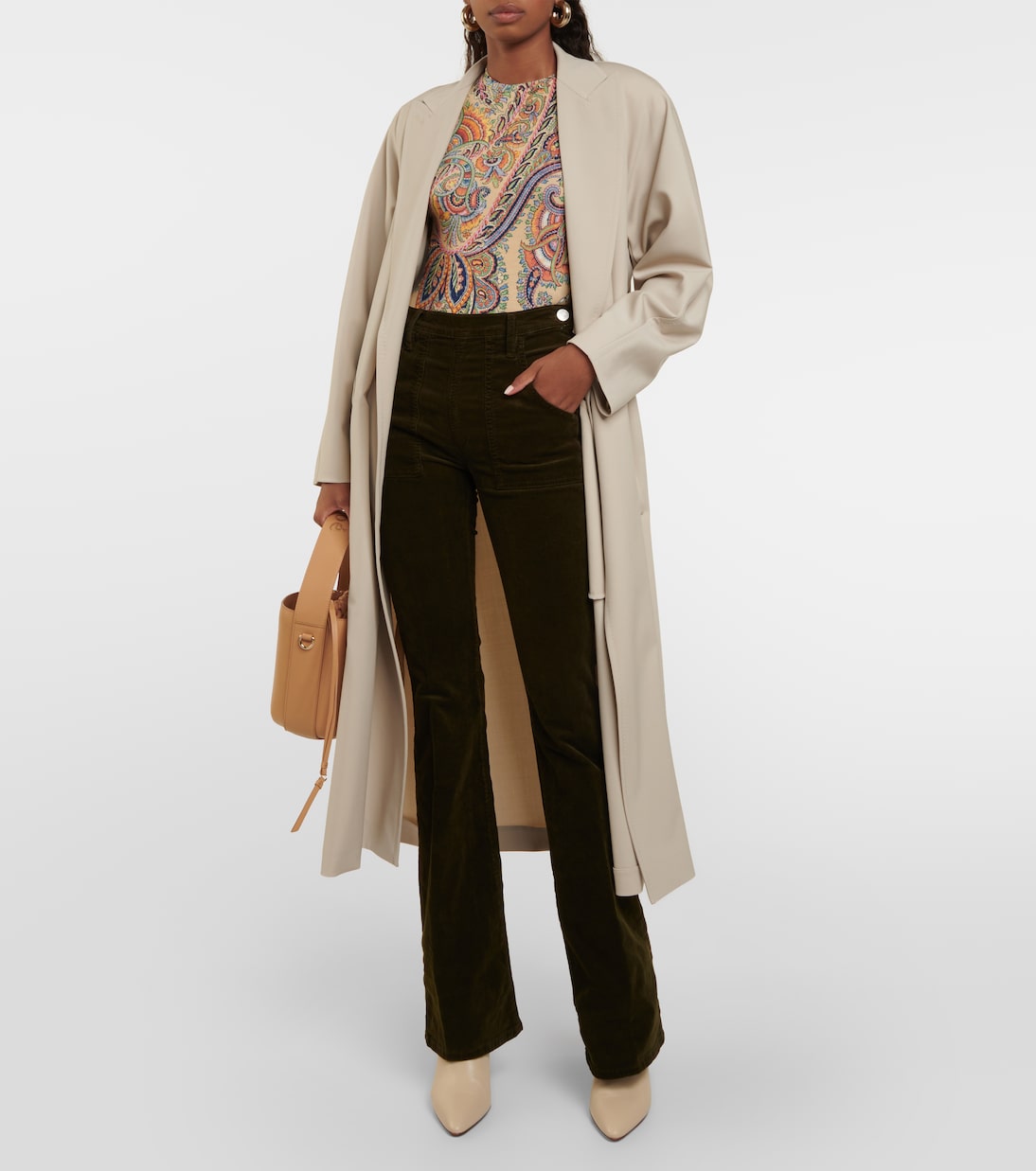 Le Slim Palazzo high-rise corduroy flared pants | Frame