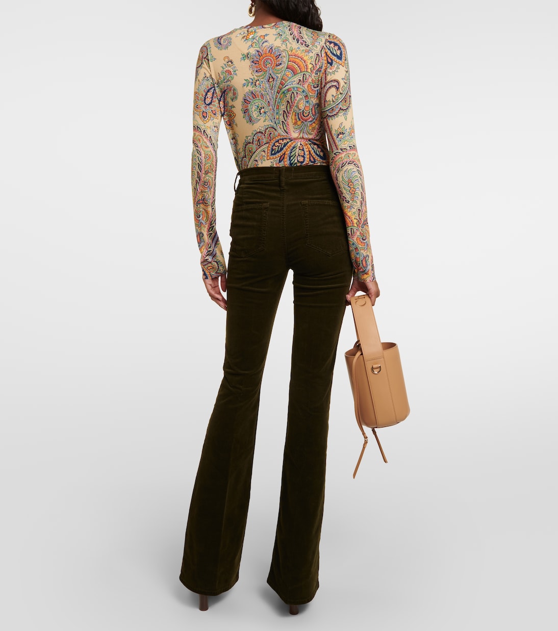 Le Slim Palazzo high-rise corduroy flared pants | Frame