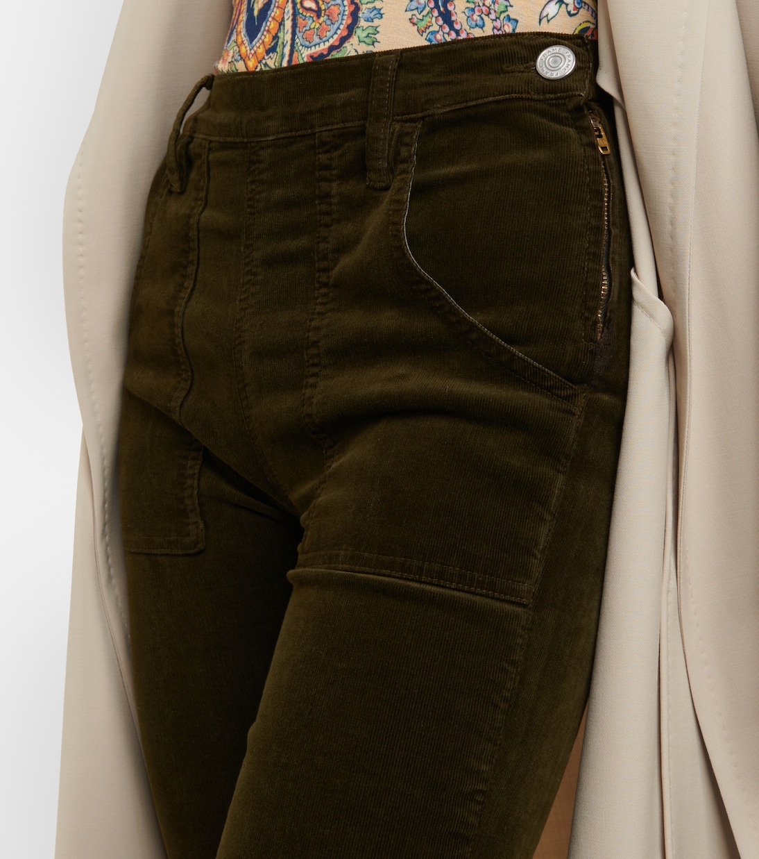 Le Slim Palazzo high-rise corduroy flared pants | Frame