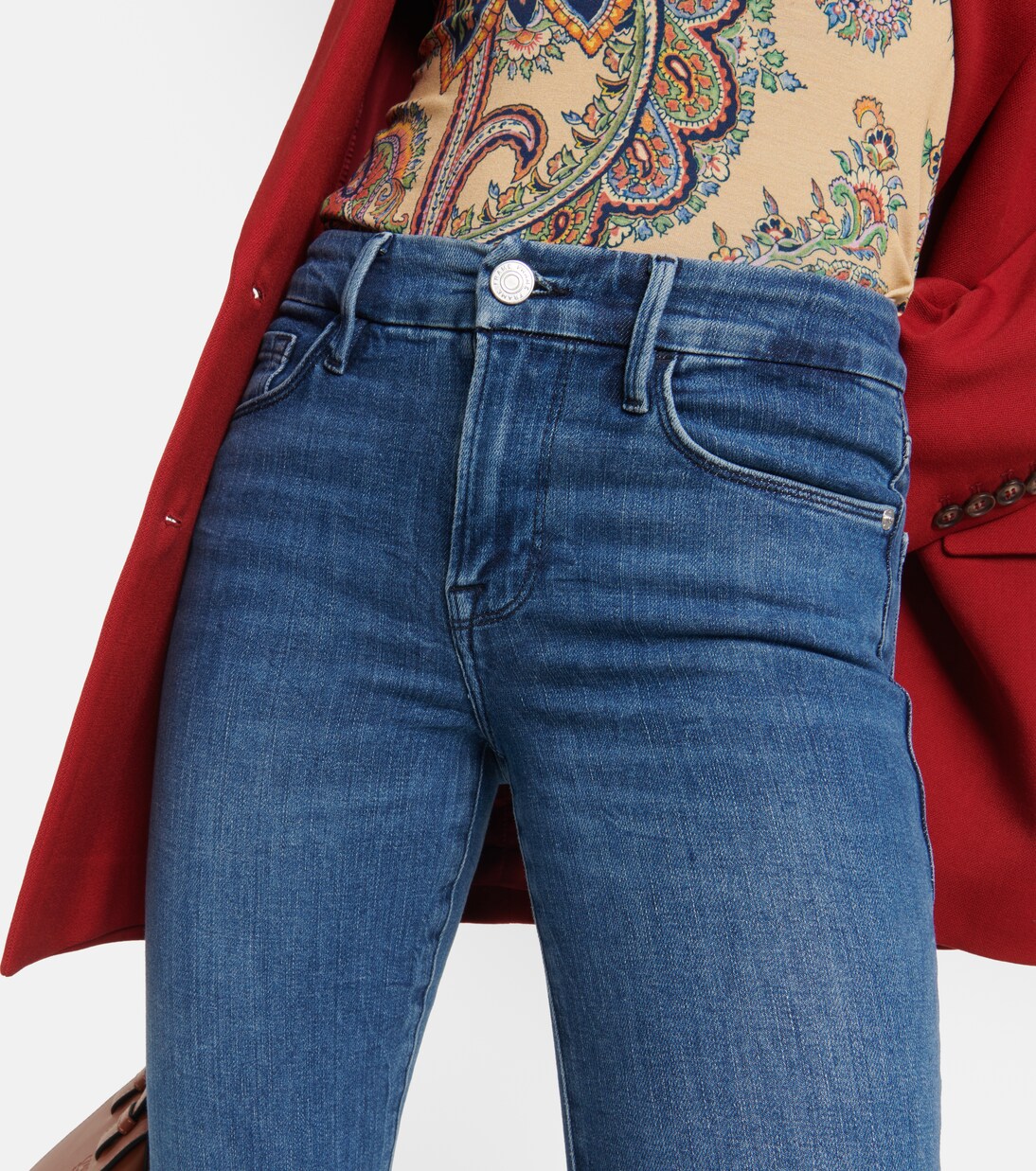 Le Mini Boot Slit bootcut jeans in blue Frame Mytheresa