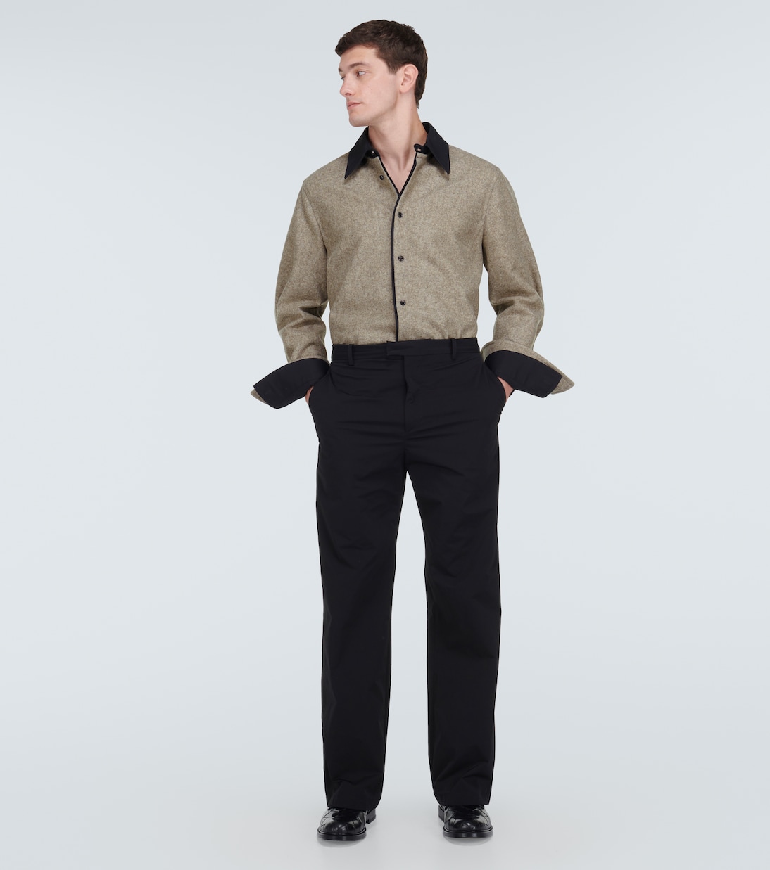 Giacca camicia in flanella di lana | Bottega Veneta