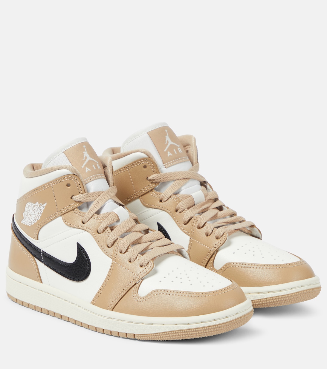 Jordan 1 Mid leather sneakers in black Nike Mytheresa