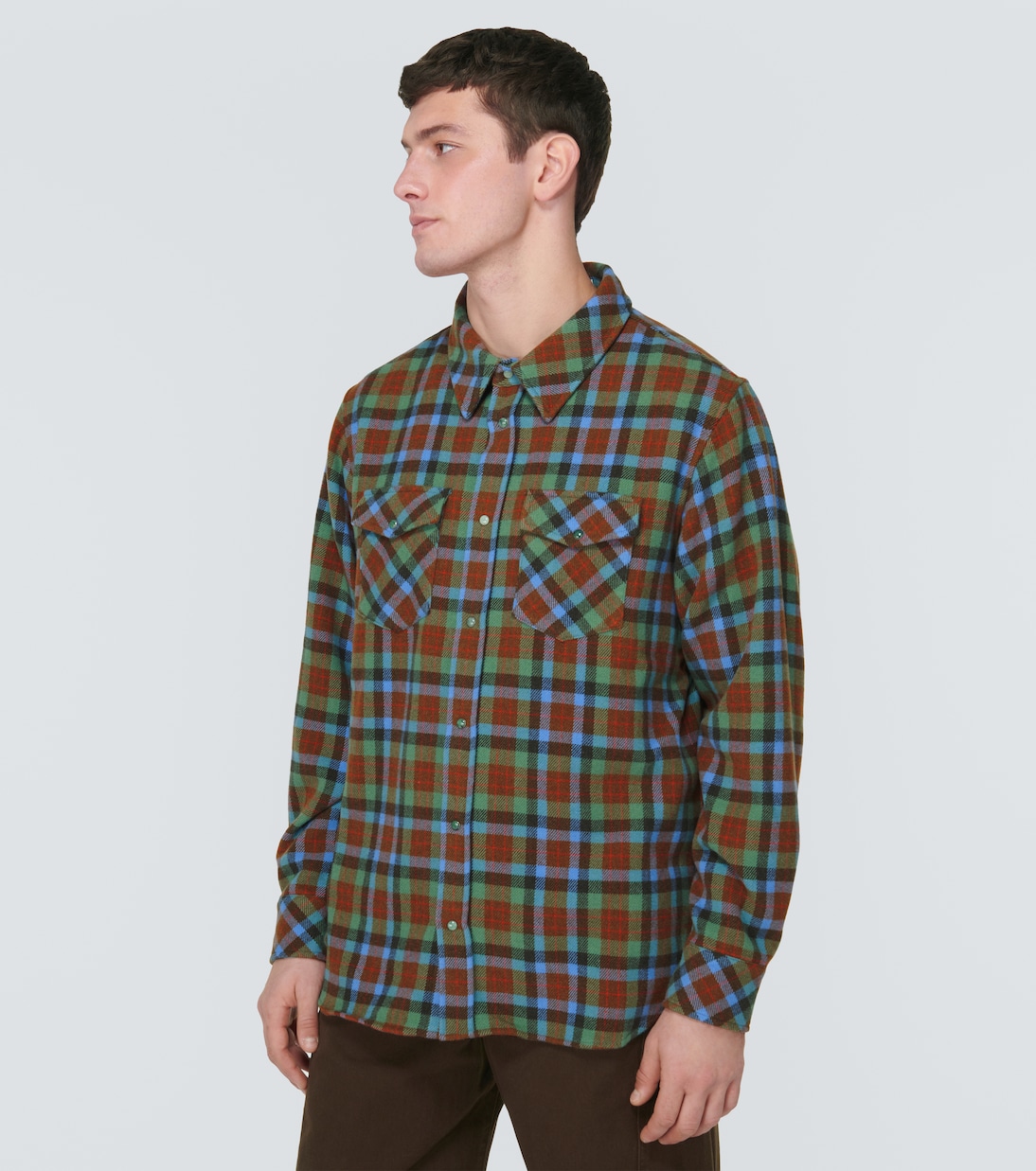 Camicia Moss in tartan di cashmere | God's True Cashmere