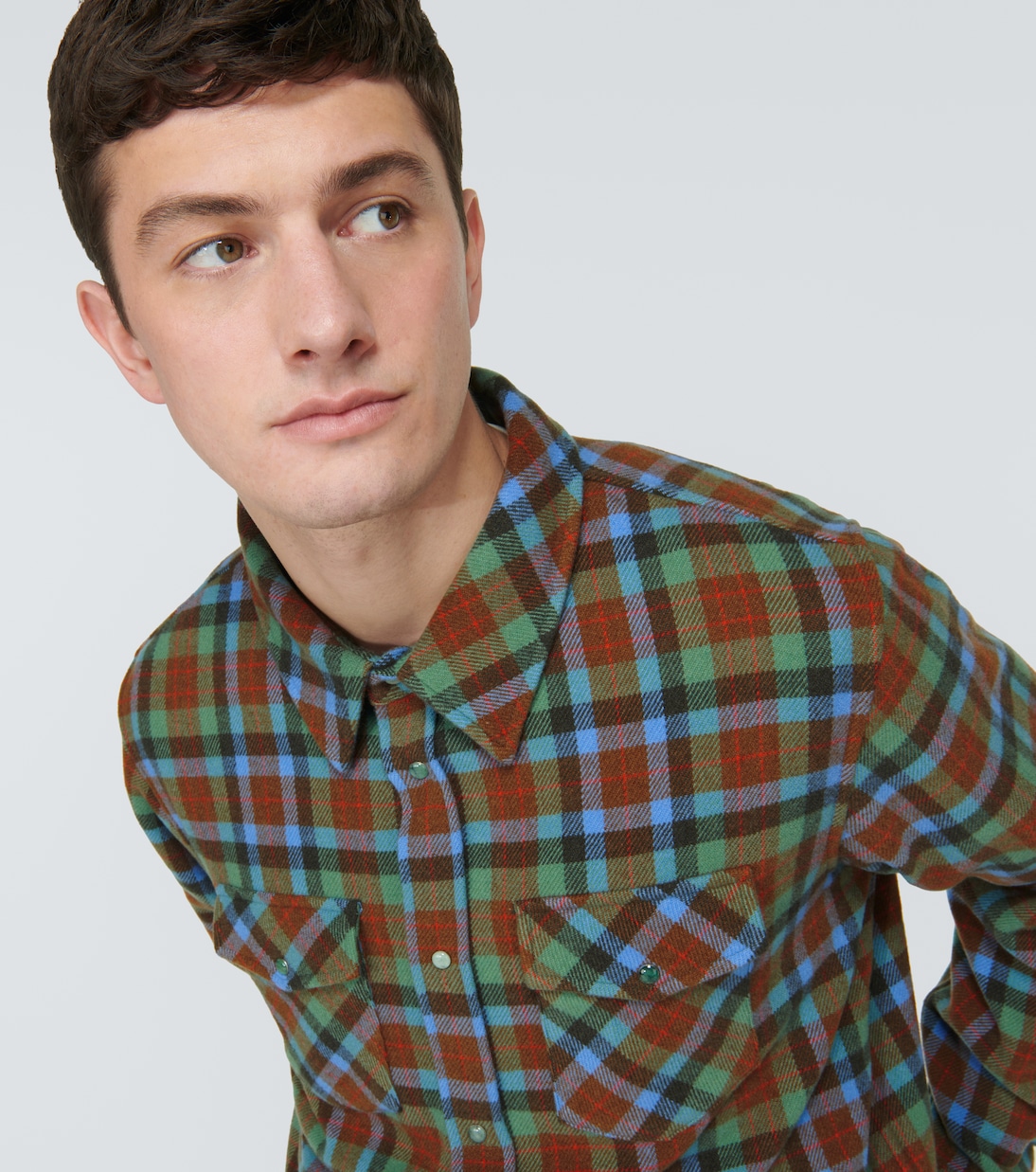 Camicia Moss in tartan di cashmere | God's True Cashmere
