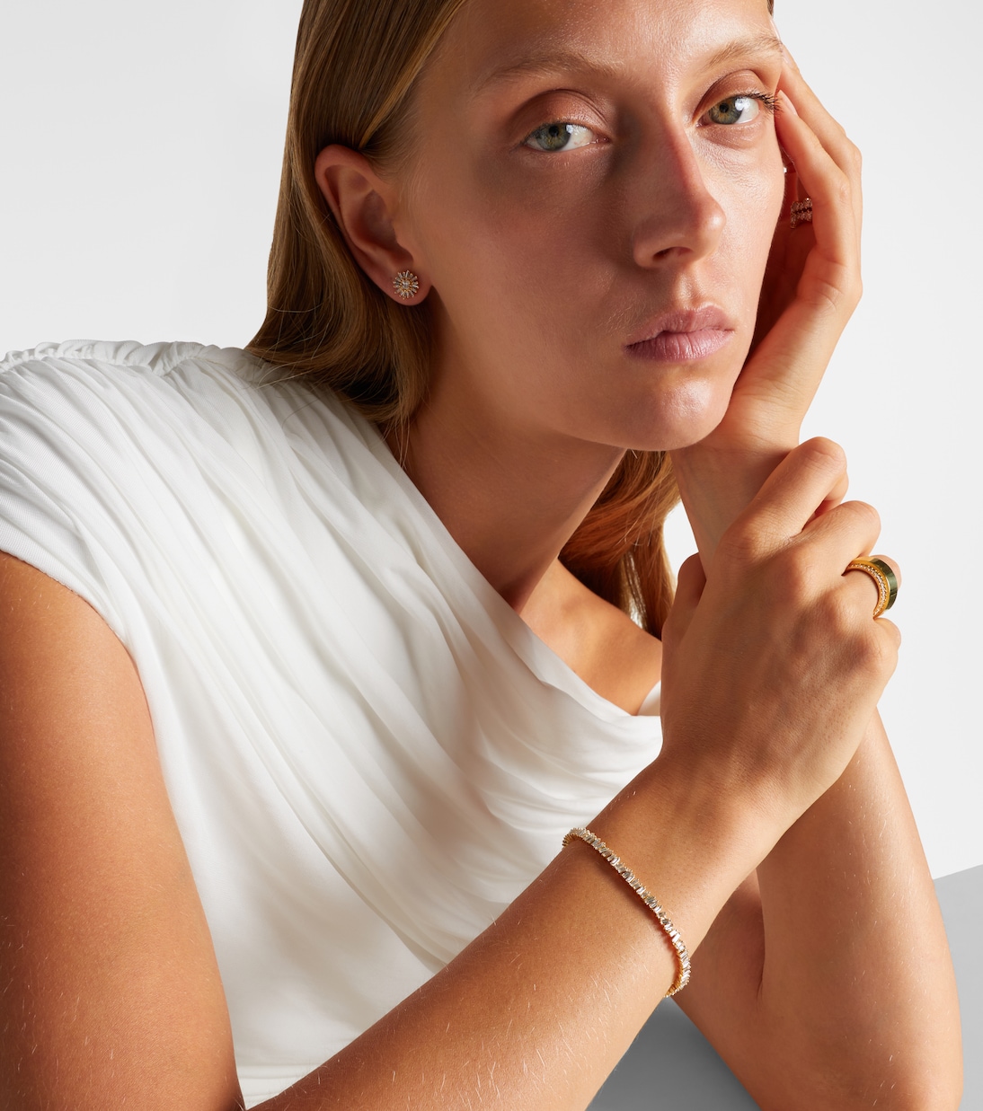 18kt gold bracelet with diamonds | Suzanne Kalan