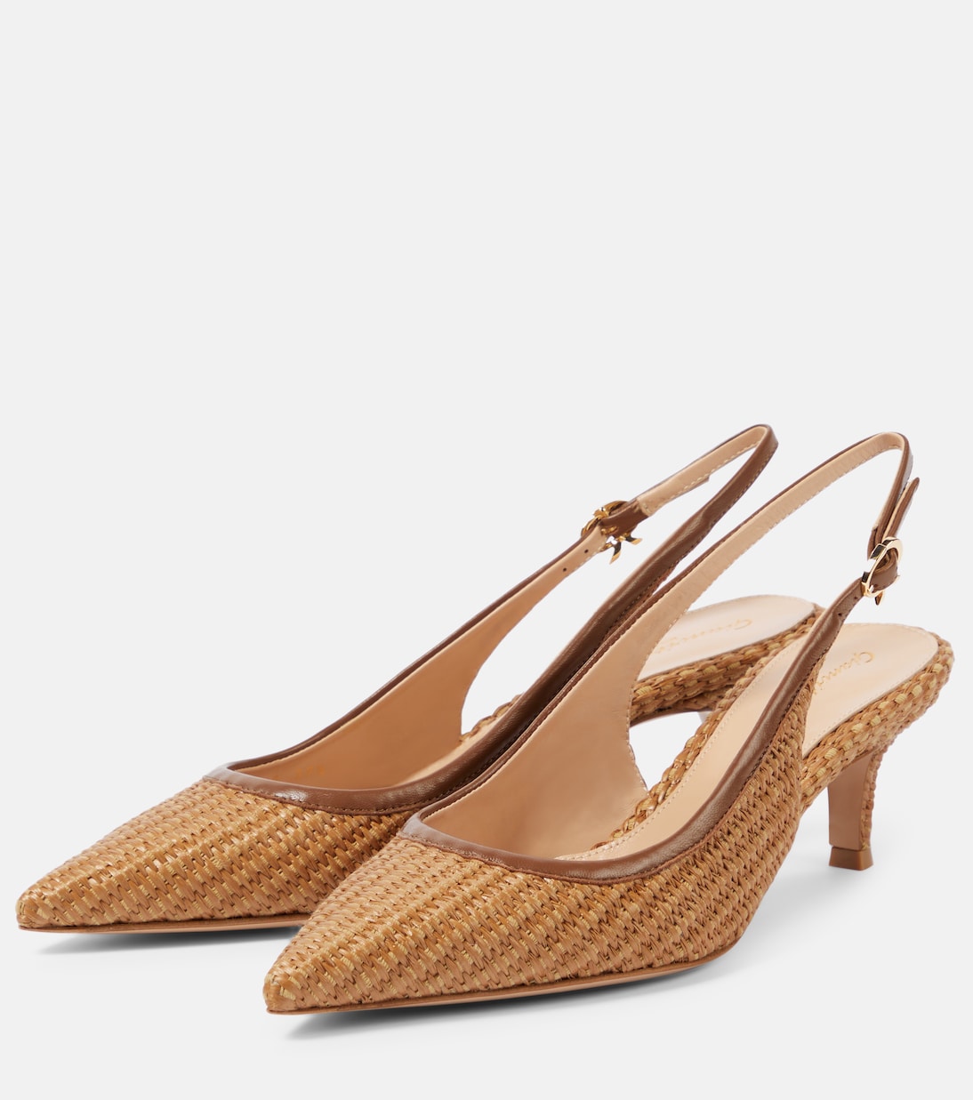 Leith raffia slingback pumps | Gianvito Rossi