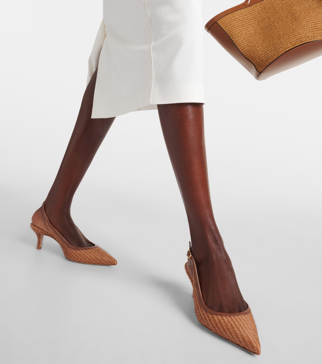 Leith raffia slingback pumps | Gianvito Rossi