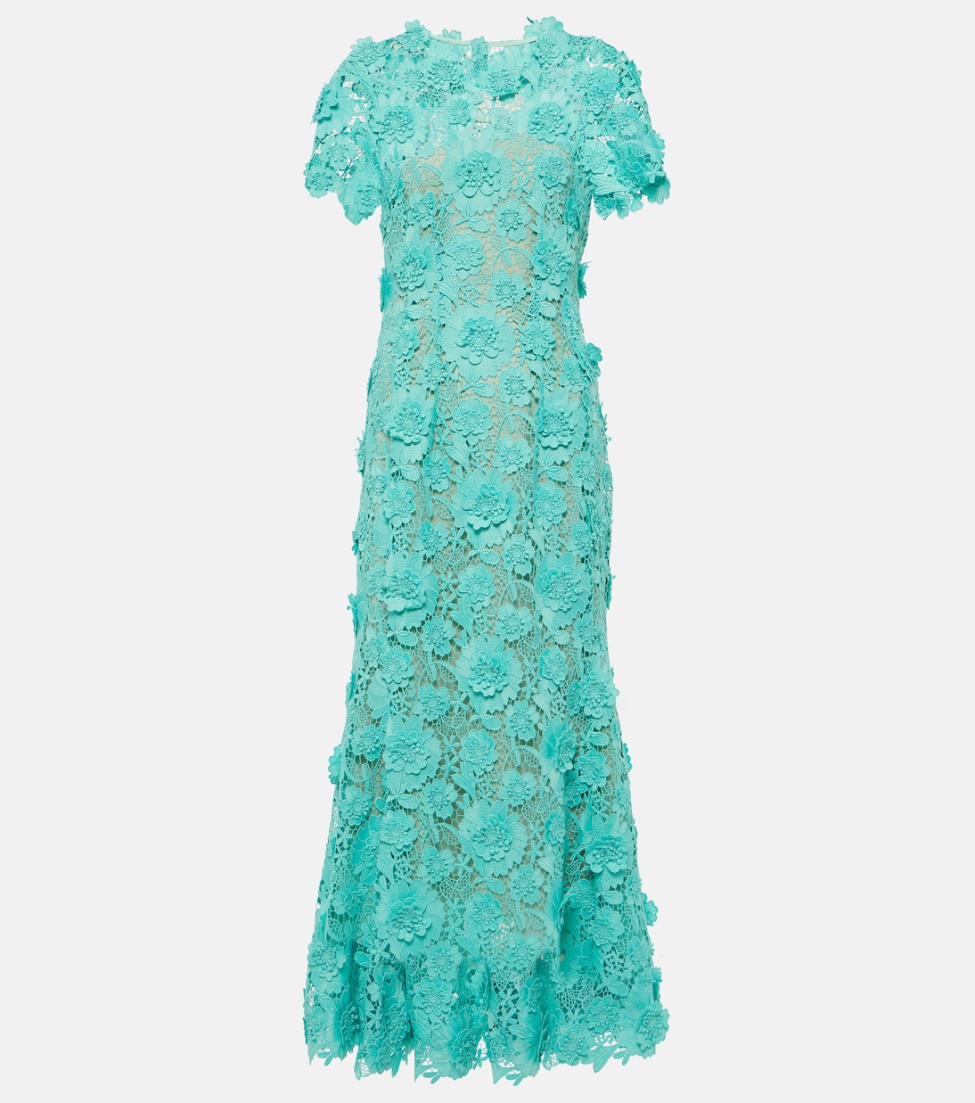 Floral guipure lace midi dress | Oscar de la Renta
