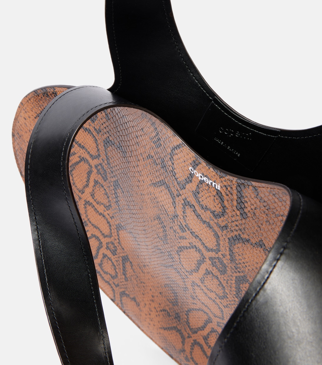Borsa Heart in pelle con stampa serpente | Coperni