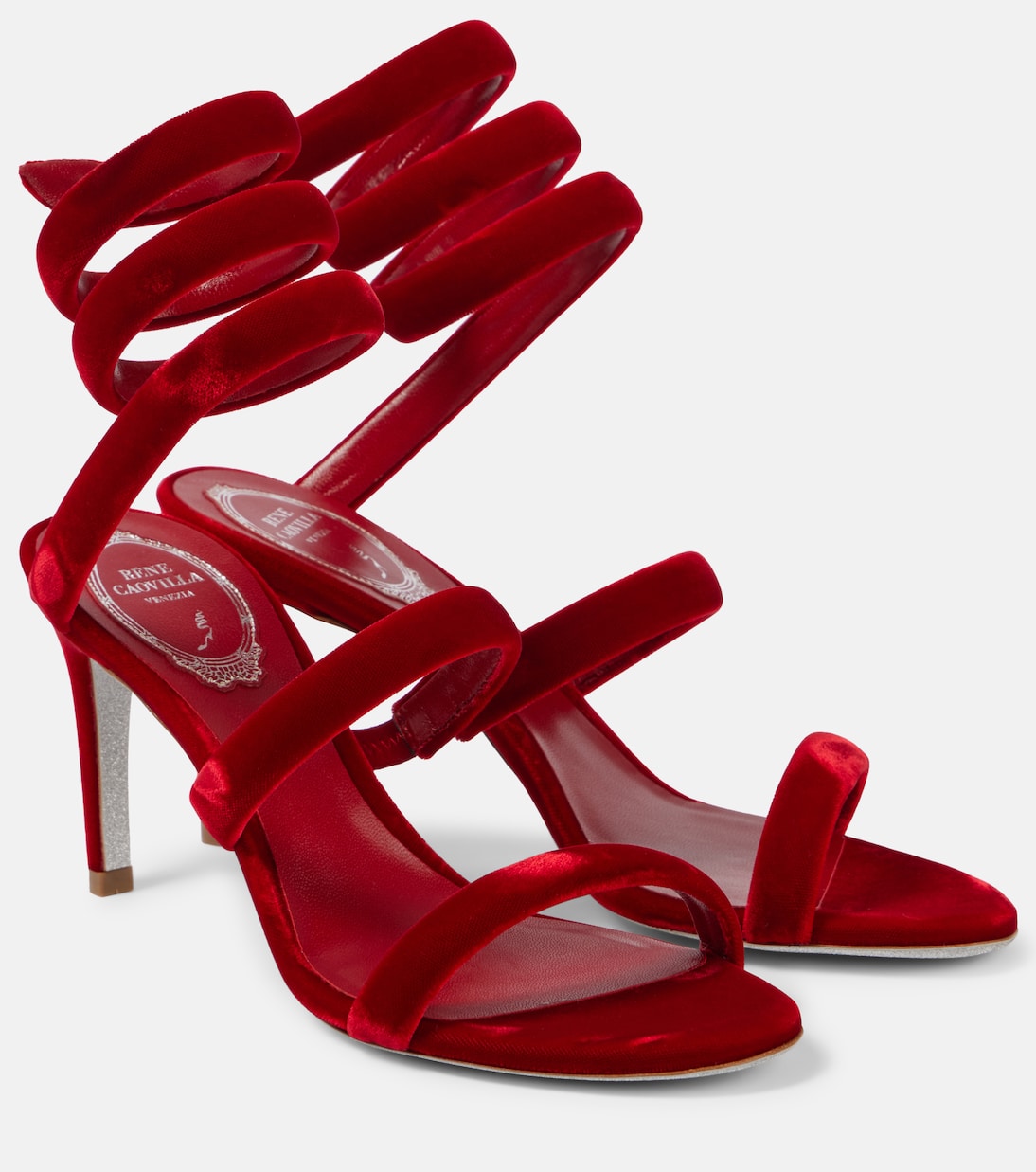 Sandalias Cleo 80 de terciopelo | Rene Caovilla