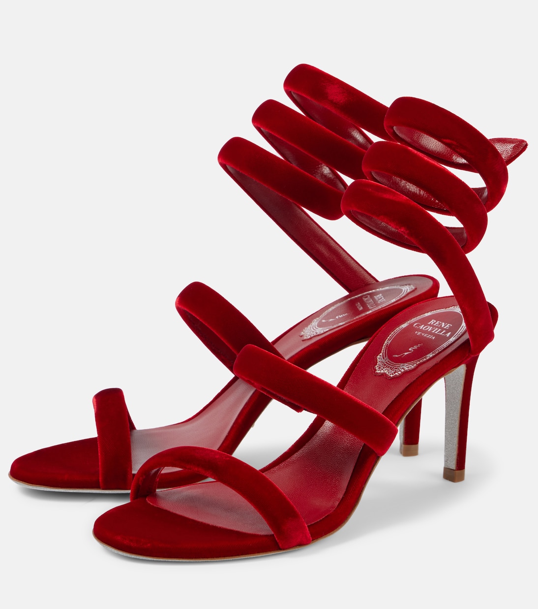 Sandalias Cleo 80 de terciopelo | Rene Caovilla