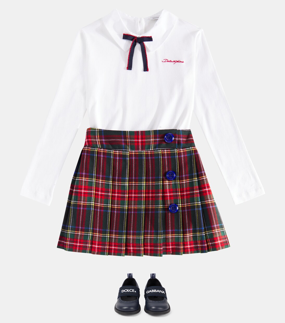 Gonna in misto lana a quadri | Dolce&Gabbana Kids