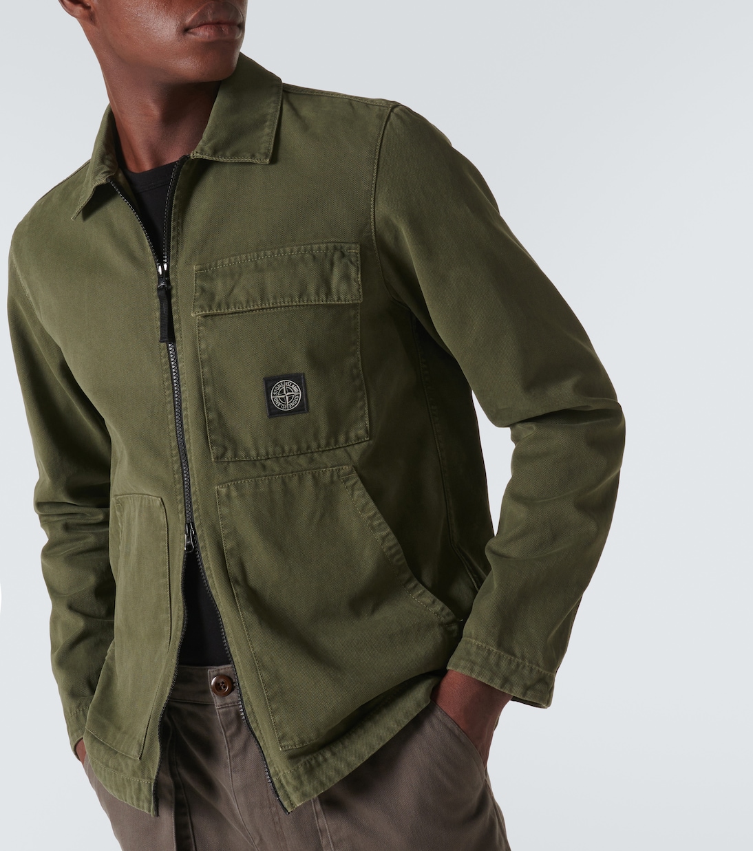 Hemdjacke Compass aus Baumwoll-Canvas | Stone Island