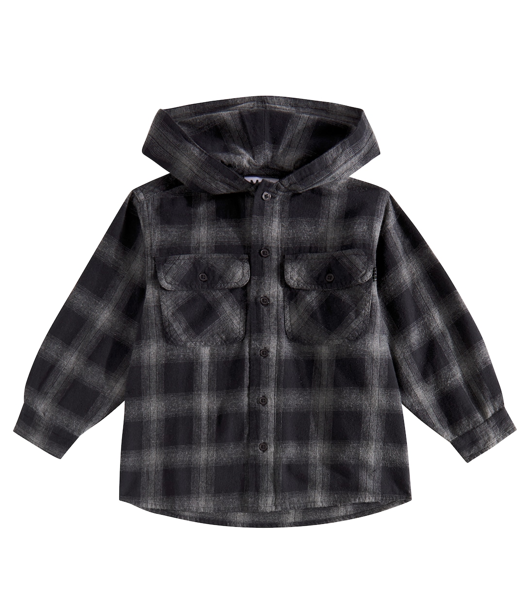 Camisa Rizz de algodón a cuadros con capucha | Molo