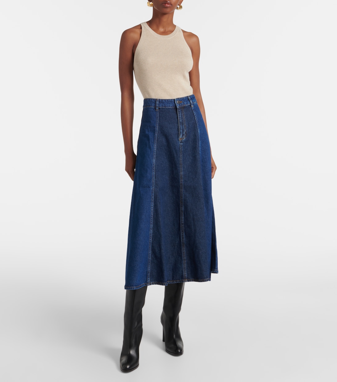 Falda midi Arles en denim | AG Jeans