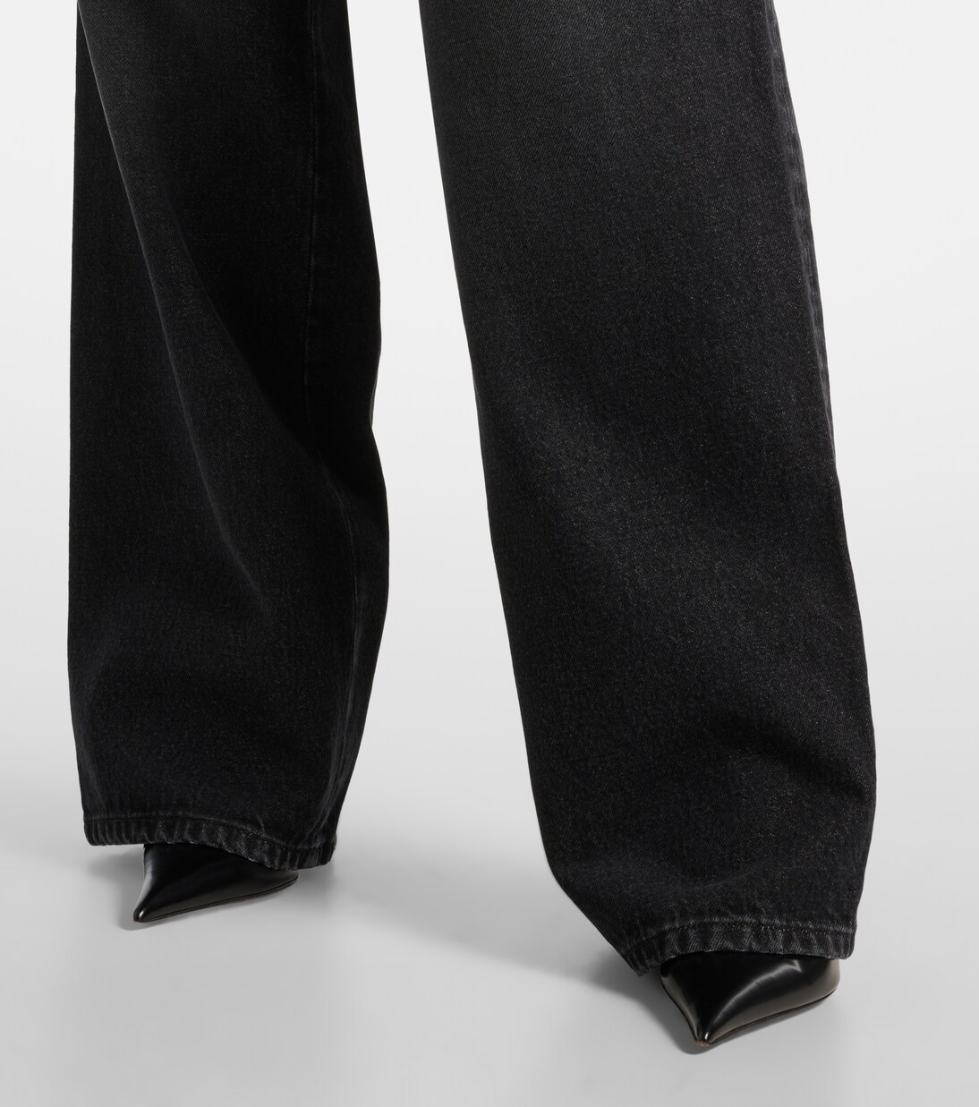 Trompe l'oeil wide-leg jeans in black - Jean Paul Gaultier | Mytheresa