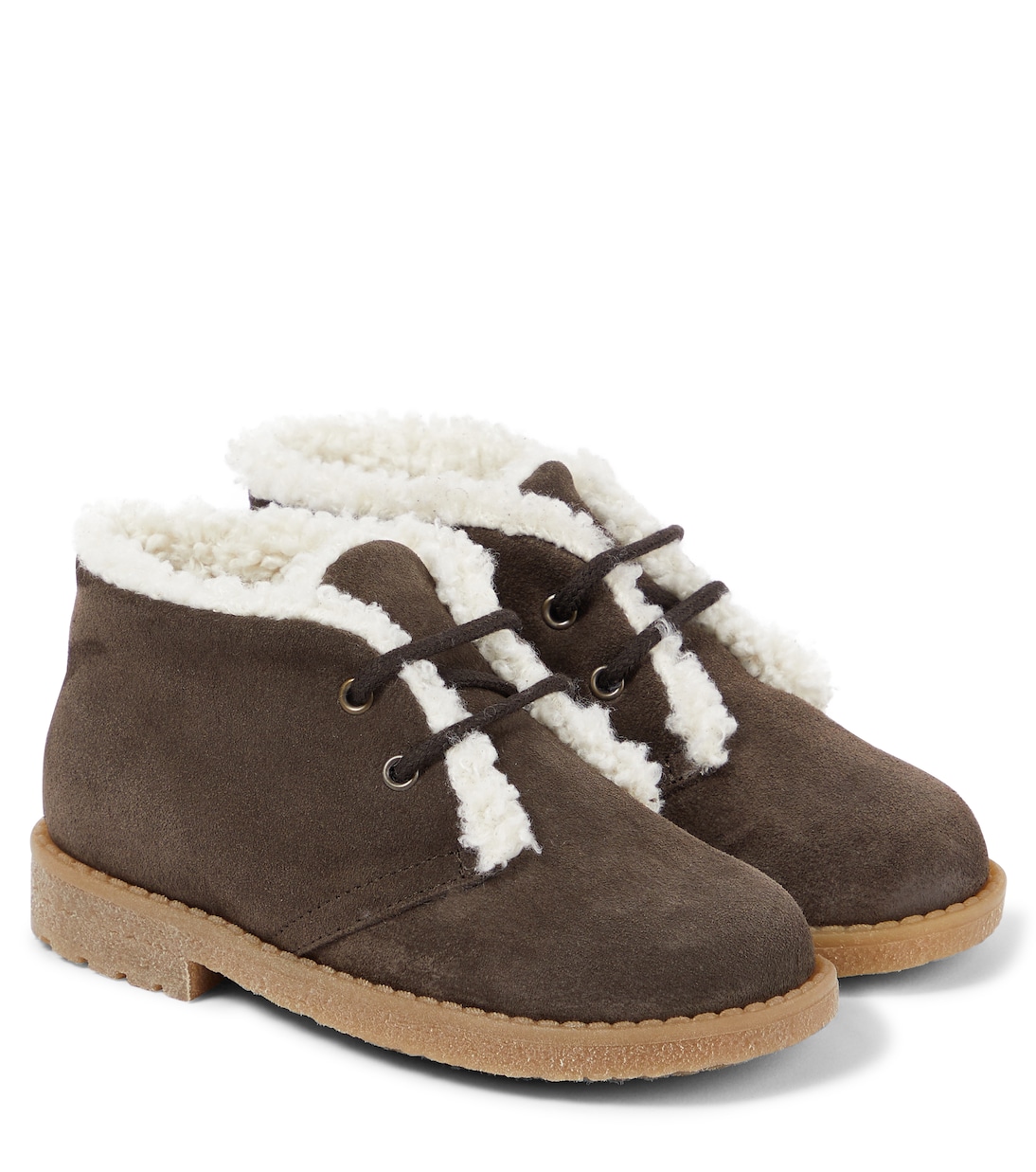 Faux shearling-lined suede ankle boots | PèPè